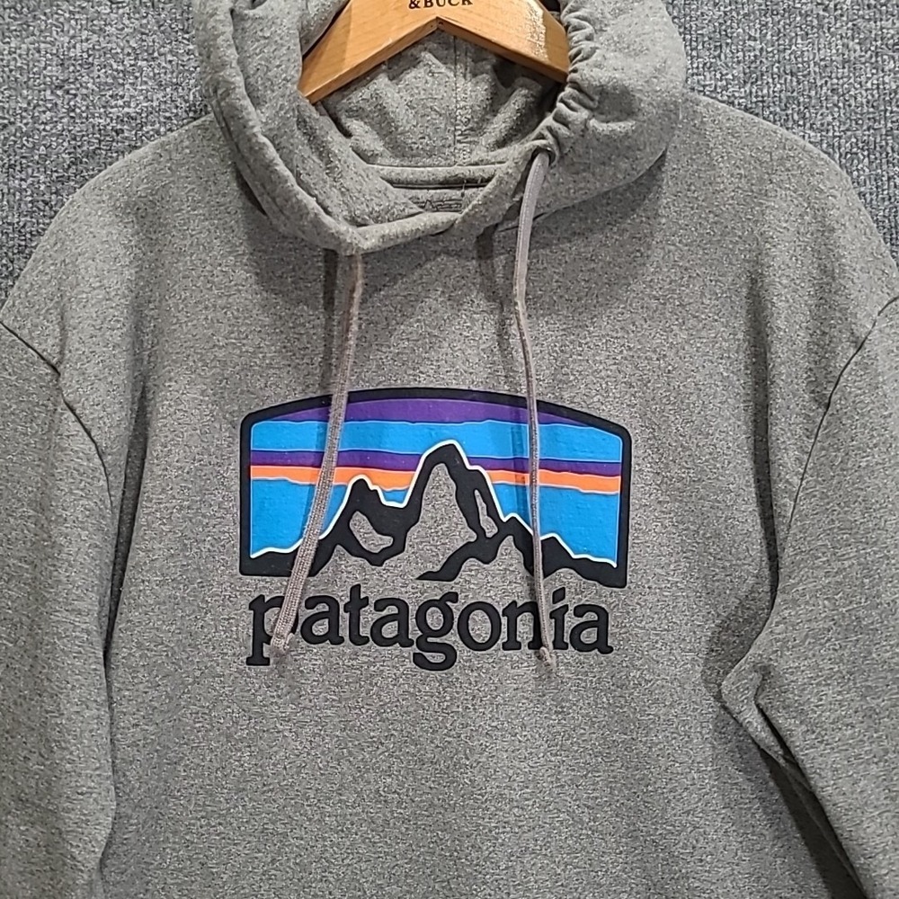 Patagonia Fitz Roy Horizon Uprisal Hoody Mens Grey Hoodie Pullover XL Outdoor - Picture 3 of 9